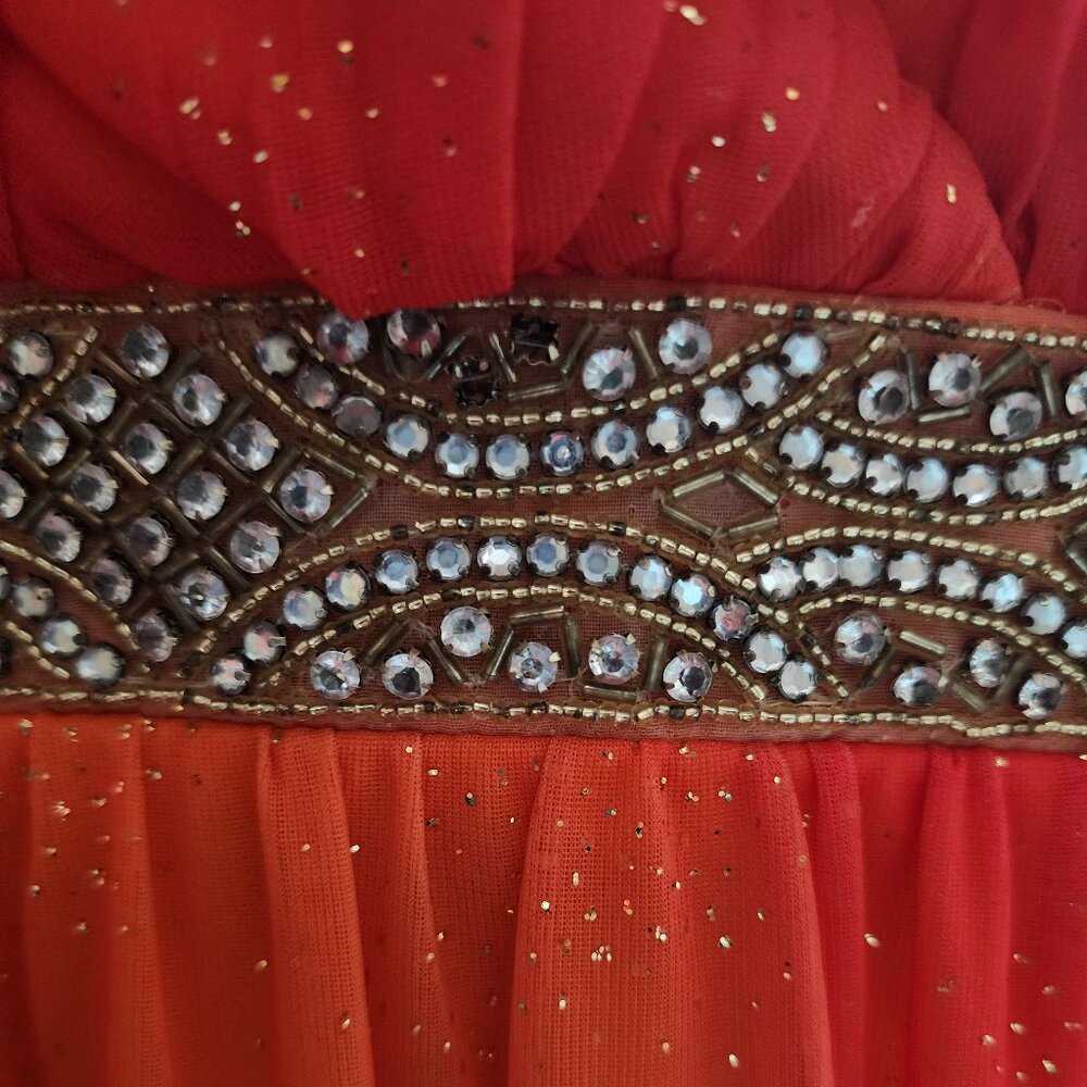 Orange Rhinestone Dress - Picture 2 of 4